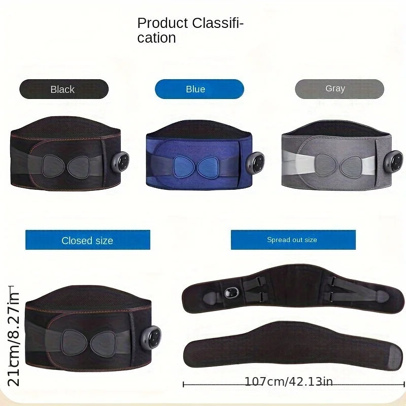 1 Three-Level Heating and Three-Level Massage Belt for Back Pain Relief and Waist Protection, Graphene Cordless Heating Belt for Abdominal and Waist Massage, Heated Belt Gift for Men and Women (Without Mugwort Patches)